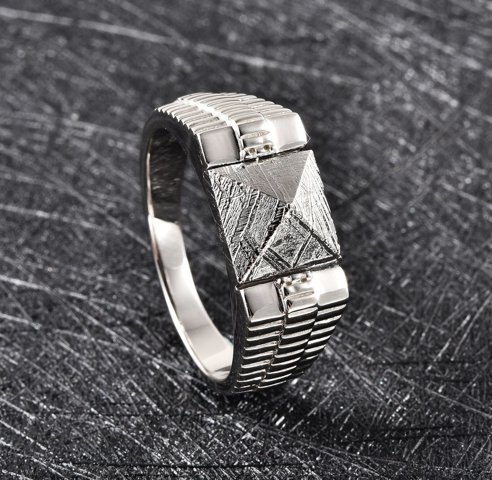 Marvelous Meteorite ring Mens Meteorite ring Mens Wedding Etsy