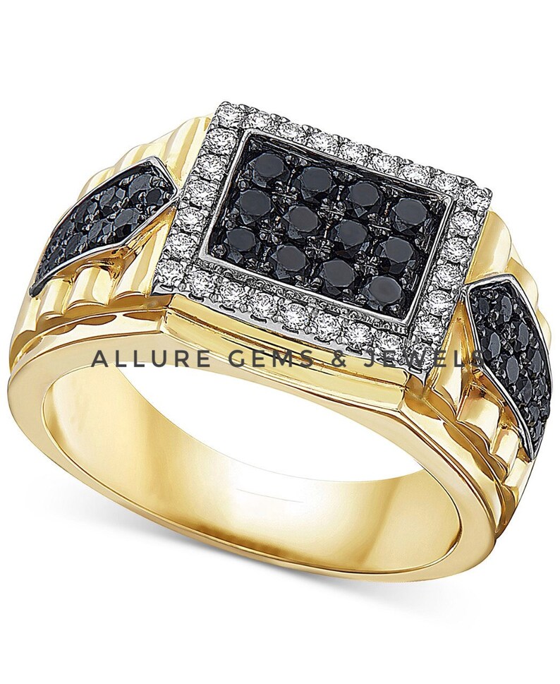 MENS BLACK DIAMOND Ring Mens Black Onyx Ring 925 Sterling Etsy