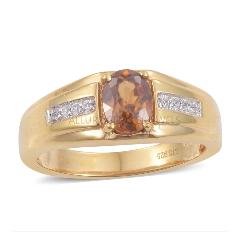 Mens Citrine Ring Gold Ring Handmade Natural Citrine Etsy