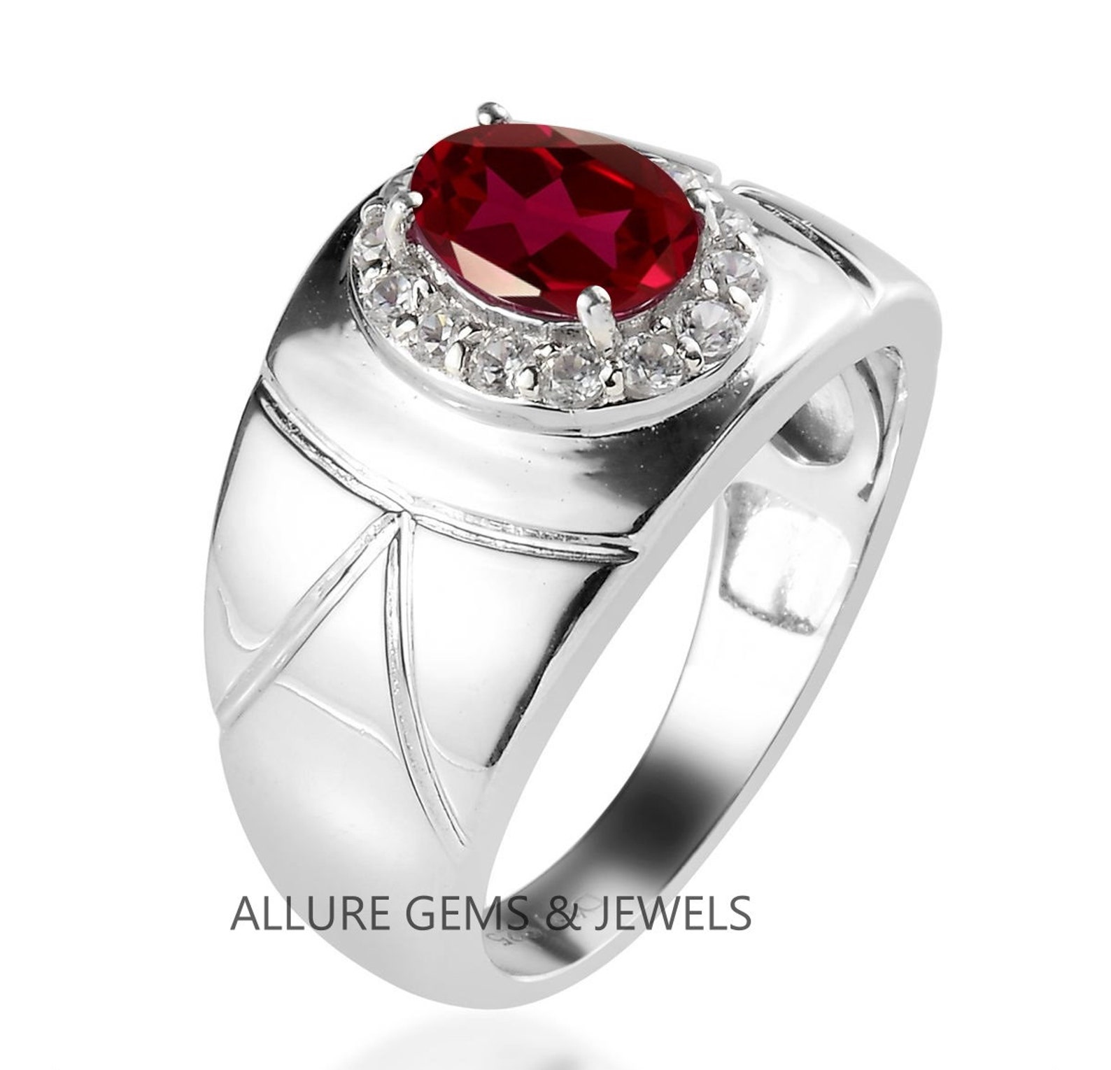 Mens Diamond Ruby Ring Ruby Ring Gold Ruby Ring Mens Etsy