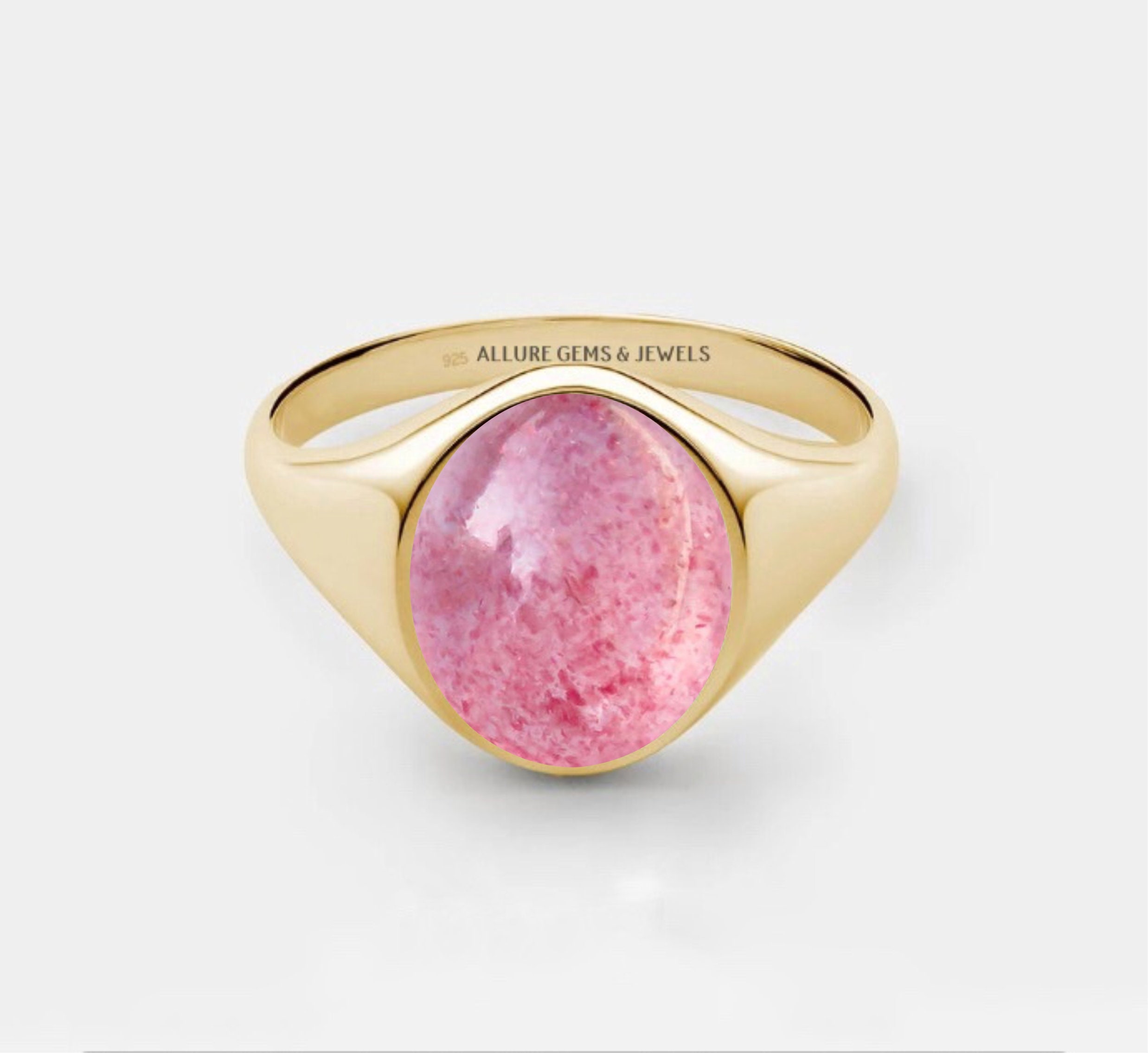 Natural strawberry Quartz Ring Gold Quartz Ring 925 Sterling Etsy