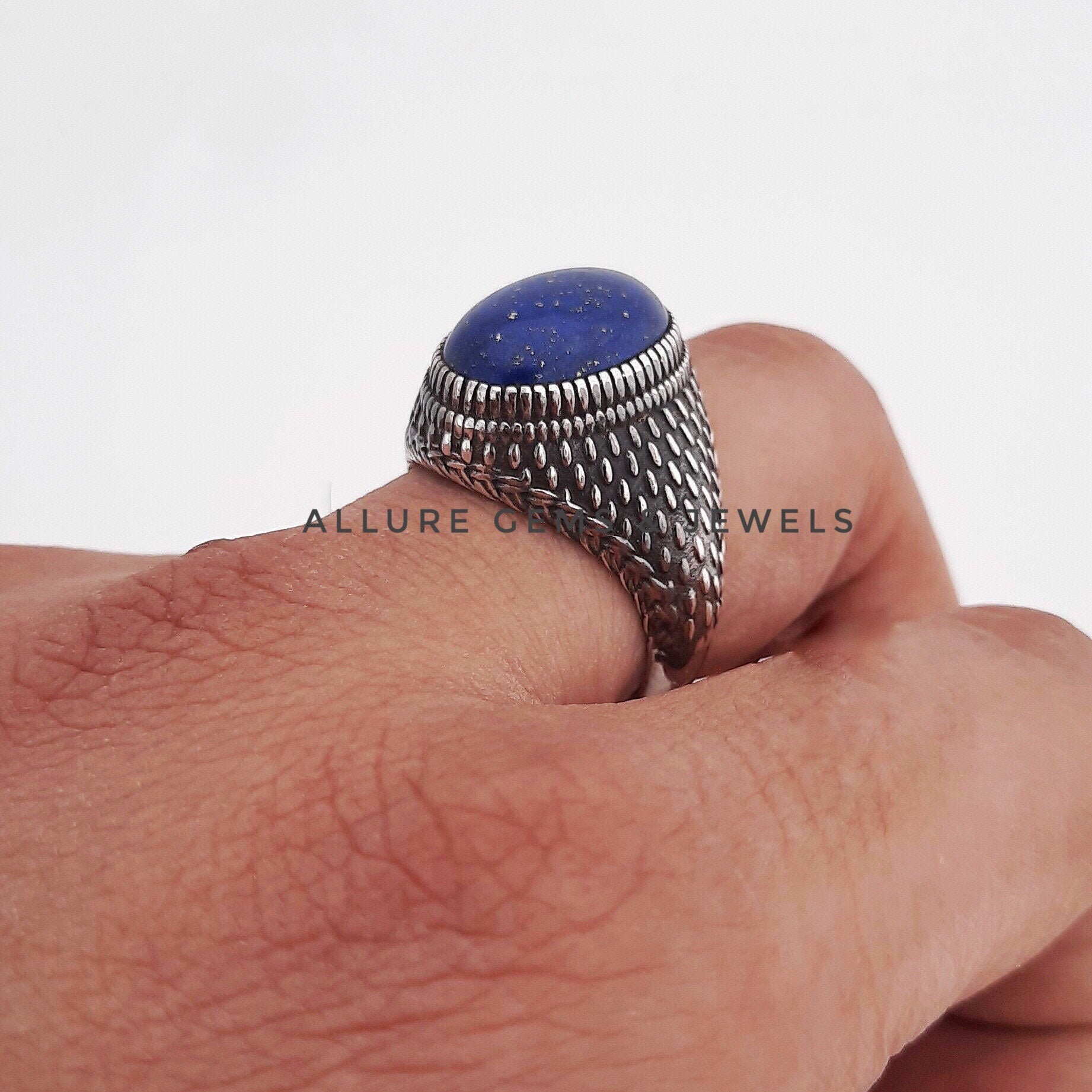 MENS LAPIS LAZULI Ring Mens Ring 925 Sterling Silver Etsy