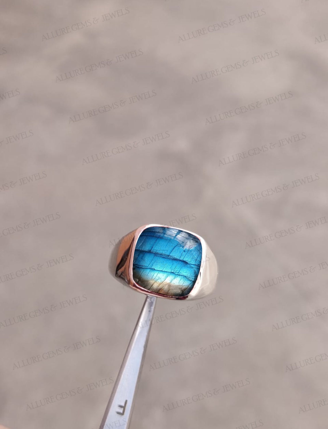 Mens Labradorite ring Mens ring Cushion cut Etsy