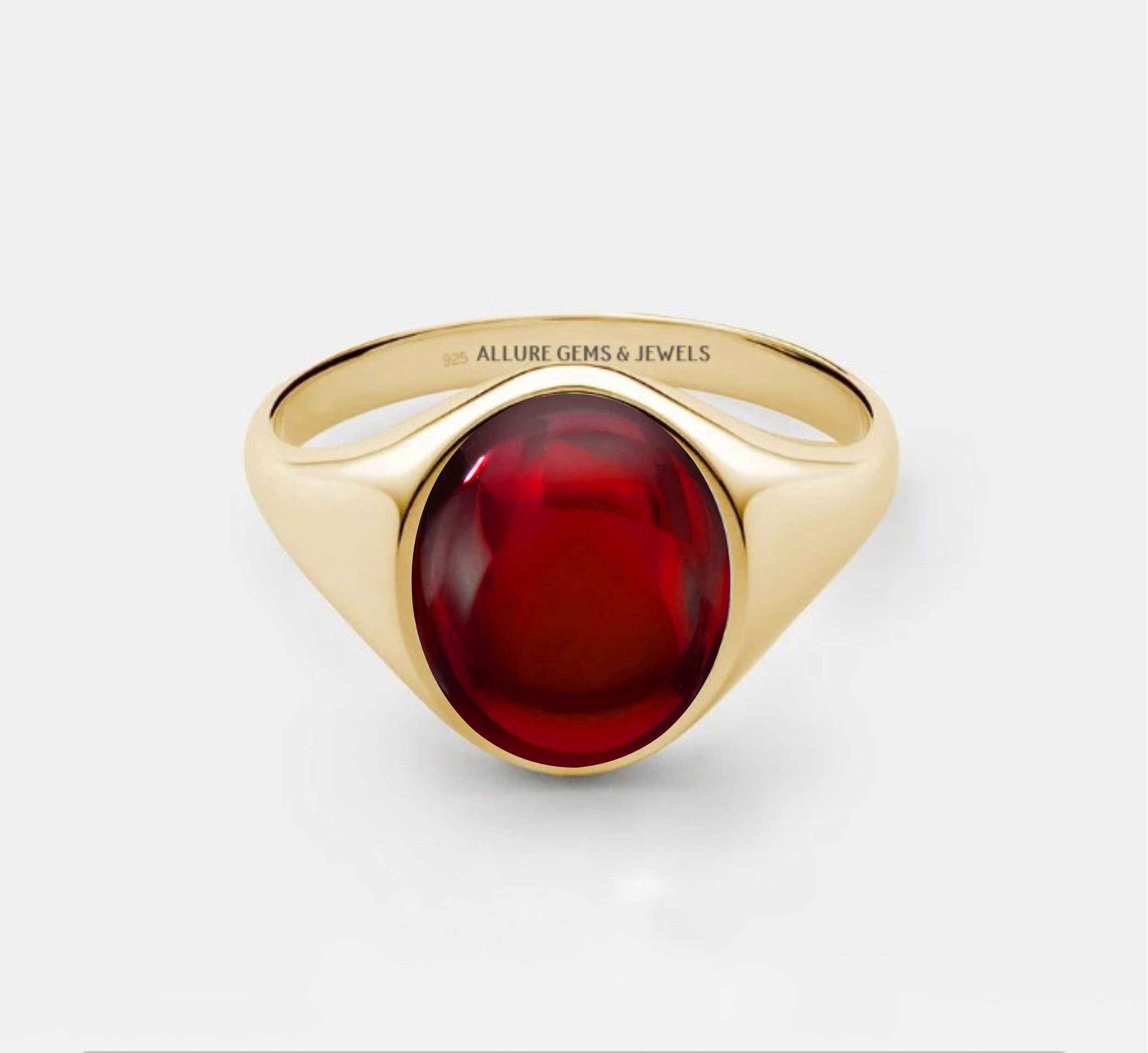 MENS RUBY Ring Gold RingRed Gemstone Ring Etsy