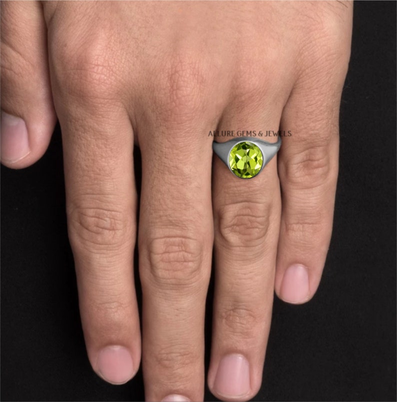 MENS PERIDOT RING Mens Ring 925 Sterling Silver Etsy