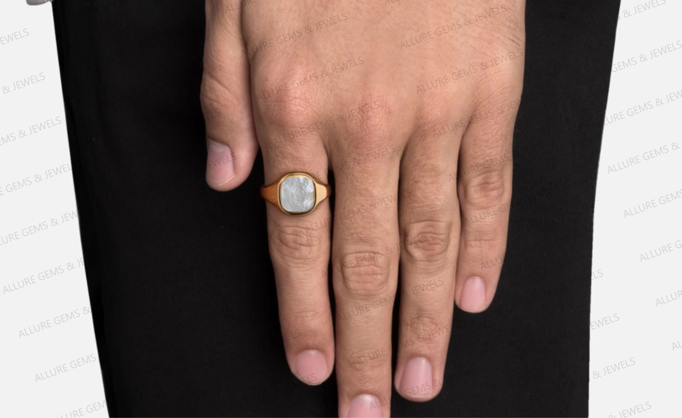 MENS PEARL Ring Mens MOP Ring 925 Sterling Silver Etsy