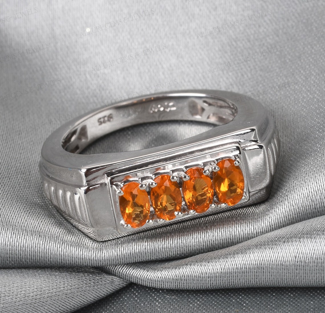Mexican Fire Opal Ring Mens Opal ring Orange Opal ring Mens Etsy