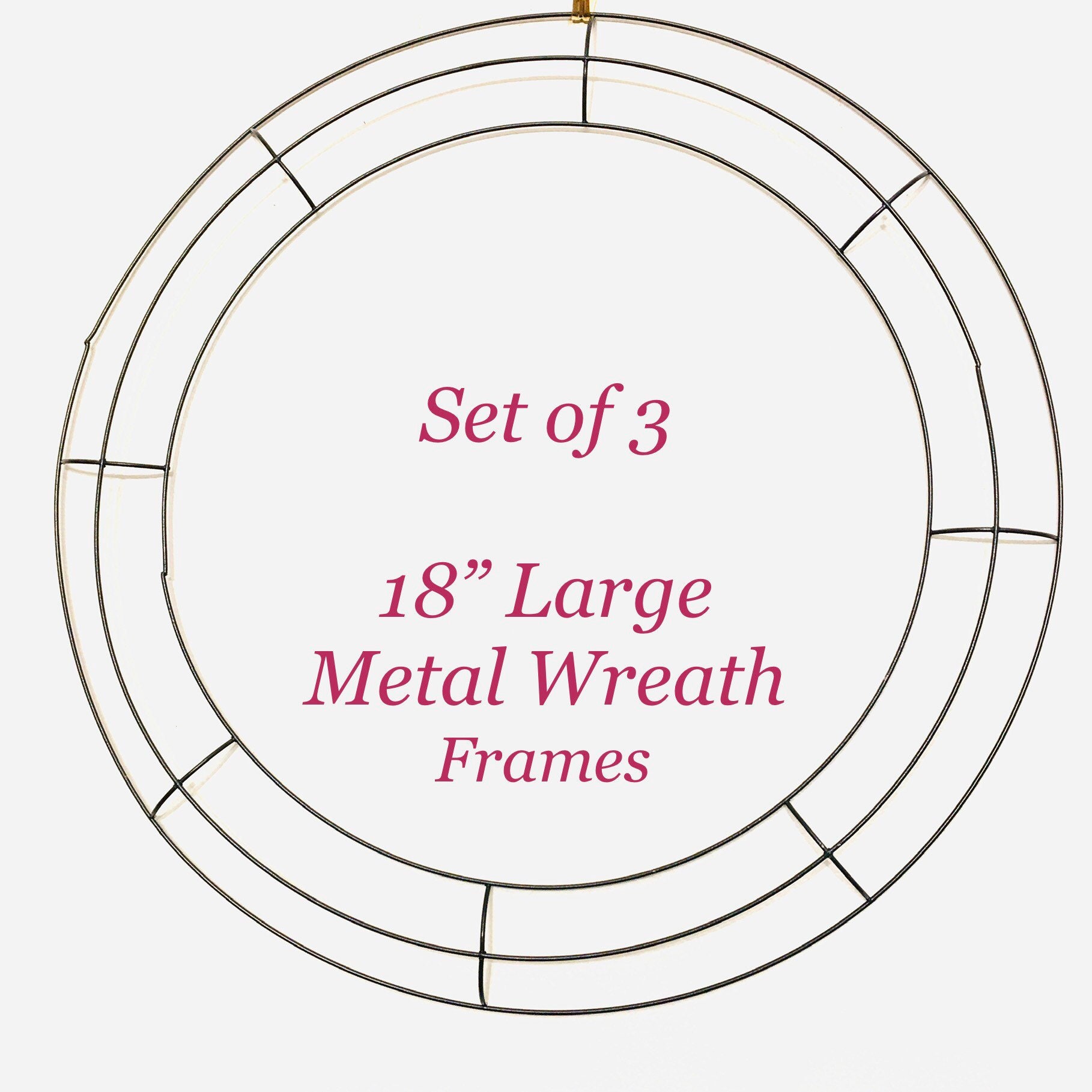 Set of 3 Large 18 Wire Wreath Frames Metal Wreath Etsy