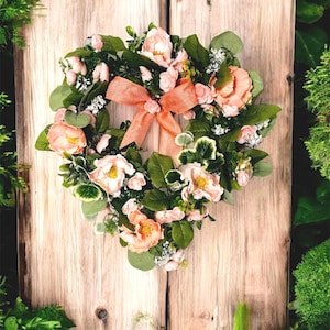 Valentines Wreath for Door | Heart Shaped Door Wreath | Valentine’s Wreath for front door | Heart Wreath | Spring wreath for front door |