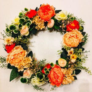 French country style wreath, Spring Wreath, Front Door Wreath, Summer Wreath for front door, Peonies wreath for Door, cottage style wreat