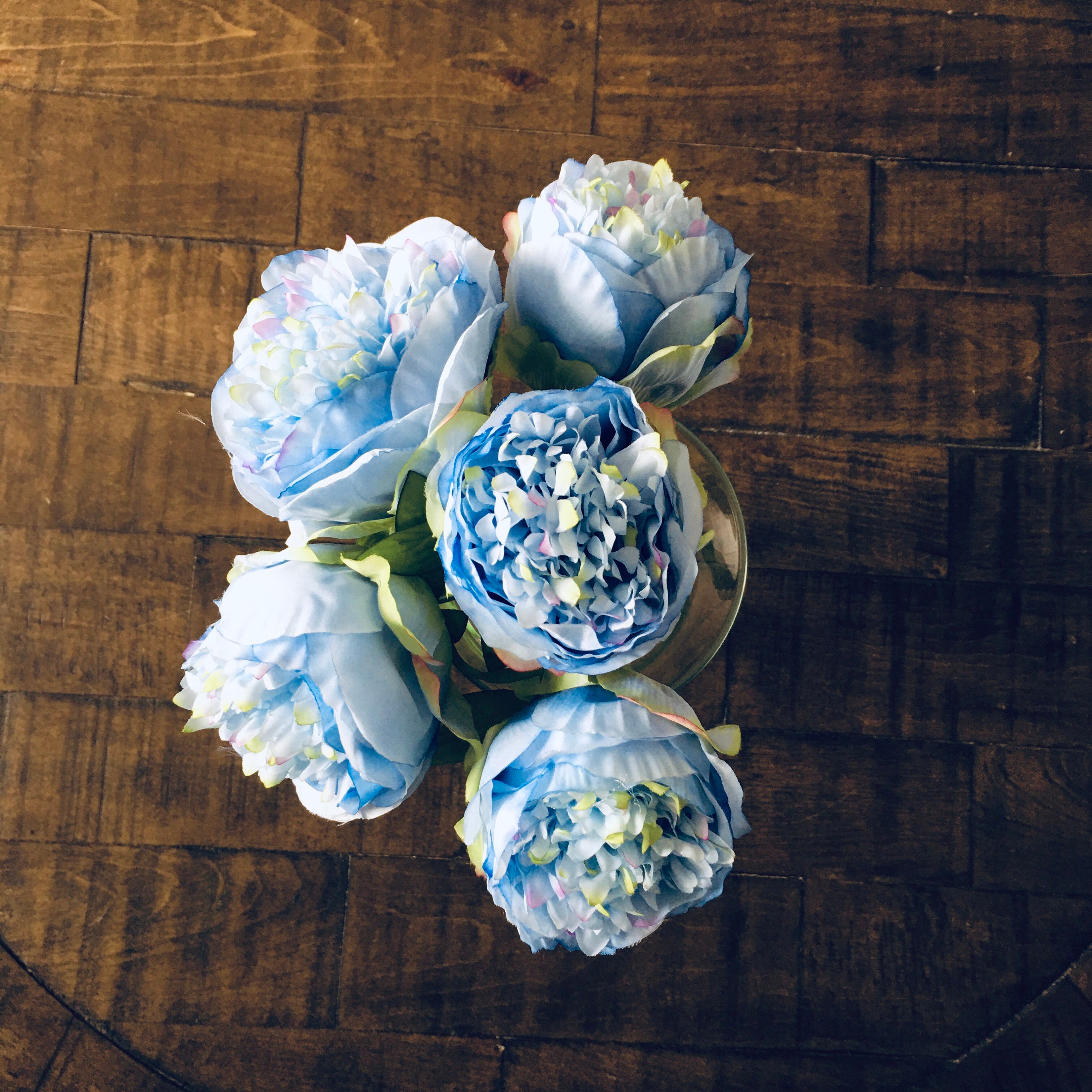 Set of 5 Blue Peonies Silk Peonies Wedding Party Flowers Etsy