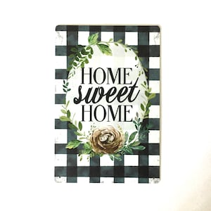 Home Sweet Home Metal Wreath Sign: Farmhouse Bird Nest Decor