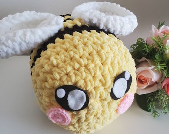 Giant Bumblebee | Choose your color | Pillow Bee | Crochet Bumblebee Plushie | Soft | Cushion | Decor | Nursery Decor | Kids Room Decor
