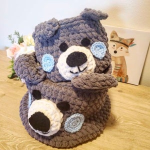 Crochet Bear Basket: Woodland Nursery Decor, Diaper & Toy Storage