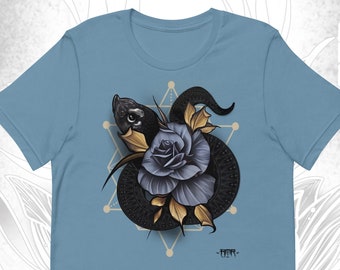 Victorian Flower and Hognose snake shirt | Flower and snake T-shirt | Western Hognose snake gift | Hognose snake art design | Snake lover