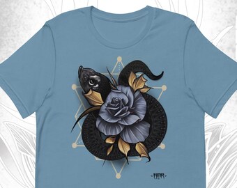 Flor victoriana y camisa de serpiente Hognose / Camiseta de flor y serpiente / Regalo de serpiente Hognose occidental / Diseño de arte de serpiente Hognose / Amante de la serpiente