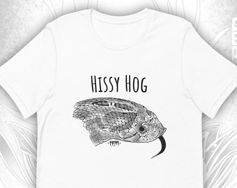 Chemise mignonne de serpent à nez plat | Cadeau de serpent à nez plat | T-shirt blanc d'art de serpent de Hognose plus la taille disponible. | Accessoires de serpent à nez plat