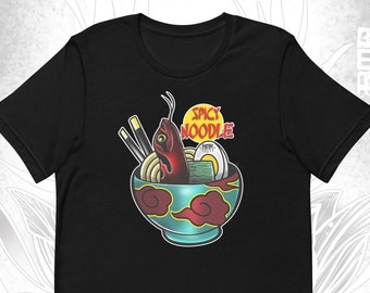 Chemise serpent à nouilles épicées Hognose | T-shirt serpent à nez plat occidental | Cadeau de serpent à nez plat | Chemise reptile | Chemise de serpent drôle | T-shirt Ramen
