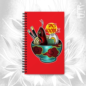 Spicy Noodle Hognose Snake notebook | Ramen notebook | Western Hognose snake gift | Snake Journal | Reptile notebook | Reptile Journal