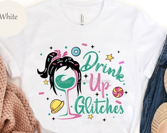 Drink up Glitches Shirt, Vanellope Von Schweetz, Wreck it Ralph Shirt, Disney Shirts, Disney Women's Shirt E0808