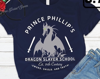 Sleeping Beauty Shirt, Phillip's Dragon Slayer School, Magic Kingdom Unisex Toodler Youth and Adult T-Shirt, Family Vacation Shirt E0660
