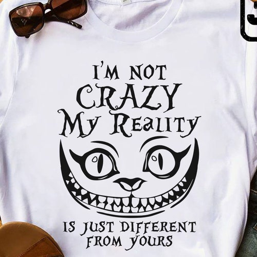 Alice in Wonderland Tshirt Funny Cheshire Cat Smile Disney Etsy