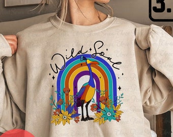 Kevin Pixar Up Sweatshirt, Kevin Wild Soul Rainbow Floral Sweater E0962