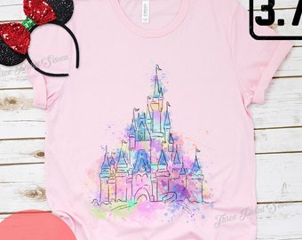 Watercolor Castle Shirt, Disney Shirt, Magic Kingdom Shirt, Disney Family Vacation, Disney Vacation Shirt, Family Shirt E0279