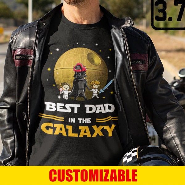 T-shirt personalizzata per papà, la migliore camicia per papà nella galassia con figlio e figlia, regalo per la festa del papà, regalo di Natale per papà fantastico