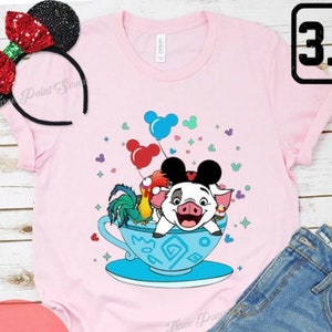 Moana Shirt Pua and Hei Hei, Disney Teacup Shirt, Disney Matching Shirt, Family Vacation Matching Adult and Kids, Animal Kingdom Shirt E0401 image 1