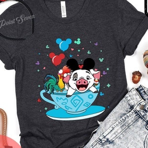 Moana Shirt Pua and Hei Hei, Disney Teacup Shirt, Disney Matching Shirt, Family Vacation Matching Adult and Kids, Animal Kingdom Shirt E0401 image 5