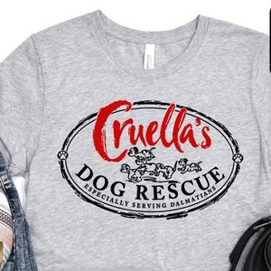 Cruella es Dog Rescue T-Shirts, 101 Dalmations Disney Shirt, Disney Shirts, Magic Kingdom Shirt, Disney Bösewichte, Magic Kingdom Park - E0040