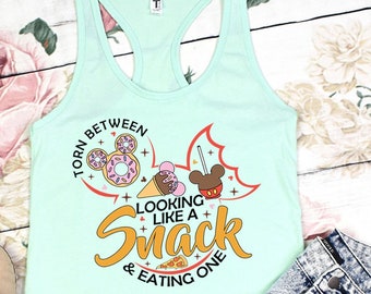 Looking Like a Snack Torn Between Epcot Tank Top, Epcot Snack Food Women's Racerback Tank Top E0758