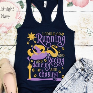 Rapunzel Tangled Tank Top Shirt, I Could Go Running and Racing Tank Top, runDisney Princess Tank Top, Magic Kingdom Tank Top E0796