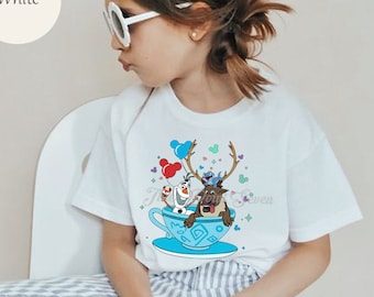 Olaf and Sven Spinning Cup Shirt, Disney Shirts, Unisex Toddler Shirts, Disneyland Vacation T-Shirt E0402