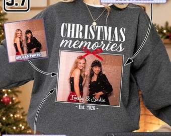 Personalized Bestie Christmas Shirt, Custom Names & Photo BFF Xmas Shirt, Christmas Gift For Best Friend, Xmas Memories Sweatshirt DH00586