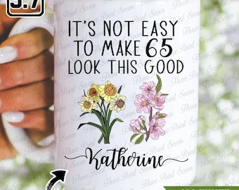 Taza floral personalizada de 1961, regalo para 65 cumpleaños, con nombre personalizado y mes de nacimiento, TN1408-65