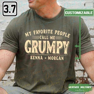 Personalisiertes Grumpy Shirt, individueller Opa mit den Namen der Enkelkinder, T-Shirt, Vatertagsgeschenk TN0504-6