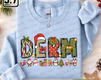 Dermatology Christmas Sweatshirt, Dermatologist Gift, Dermatology Crew Shirt TN2426-14
