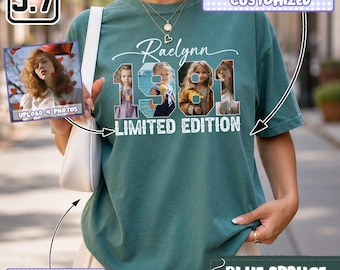 Gepersonaliseerd verjaardagsfotoshirt, shirt met aangepaste naam en geboortejaar, verjaardagscadeau 1981, fotoshirt voor de 45e verjaardag, sweatshirt DH00580