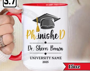 Taza personalizada para graduación de doctorado 2025, regalo personalizado para doctorados, regalo para graduados de doctorado PL0152