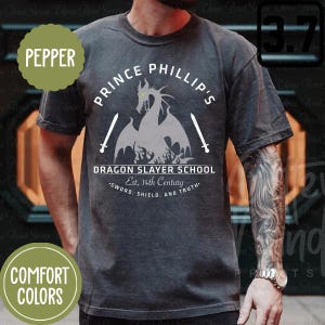 Sleeping Beauty Comfort Colors Shirt, Prince Phillip&#39;s Dragon Slayer School Tee, Princess Security Shirt E0660