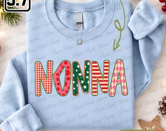 Gepersonaliseerde kersttrui voor oma, T-shirt op maat voor oma, kerstcadeau voor oma TN2518-4