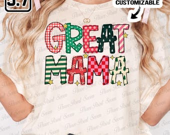 Custom Mama Christmas Shirt, Great Mama Sweatshirt, Personalized Retro Great Mama Shirt TN2370-5