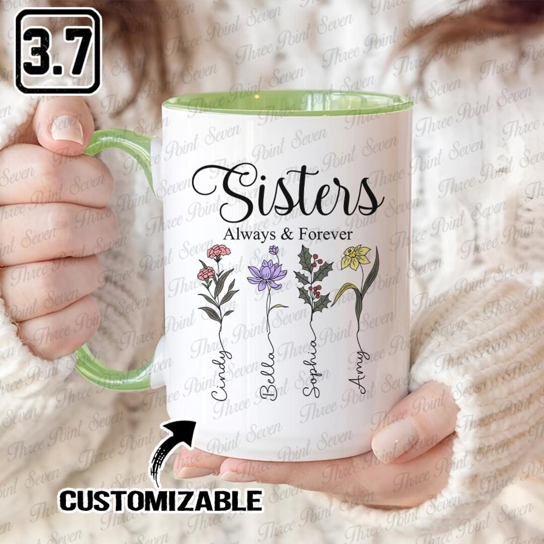 Personalized Sisters Mug - Birthday Gift for Sister, Custom Birth Month ...