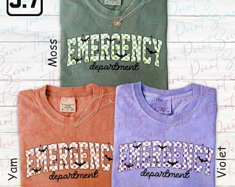 Halloween Emergency Department Shirt, ER Nurse Sweatshirt, Checkered Emergency Room Tee, ER Tech Doctor Gift, Emergency Nurse Gift TN2224-10