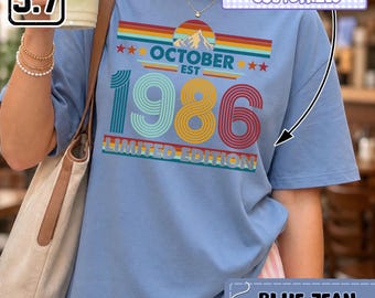 Custom Vintage 1986 Birthday Shirt, Personalized 40th Birthday Gift, 1986 Limited Edition Shirt, Retro Birthday Shirt,  Sweatshirt DH00625