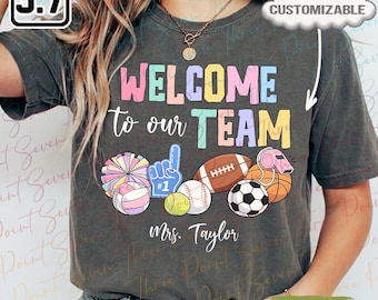 Camisetas personalizadas de bienvenida para profesores, sudadera deportiva para profesores, regalo para el equipo docente, camiseta personalizada con el nombre del profesor TN2046
