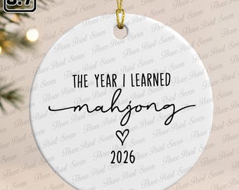 Mahjong Lover Christmas Ornament, Mahjong Group Gift, Mahjong Club Ornament TN2392