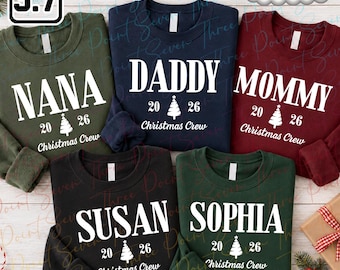 Gepersonaliseerd kersttrui voor de hele familie, kerstshirt op maat, cadeau voor oma, mama en papa TN2577